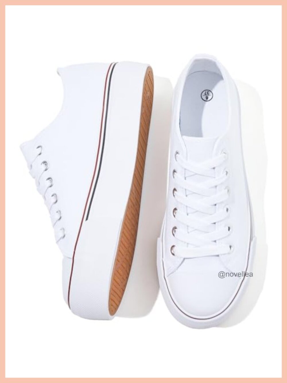 Women's Platform Sneakers Canvas Lace-Up Walking Shoes